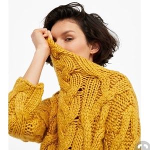 Zara Yellow Cable knit Sweater